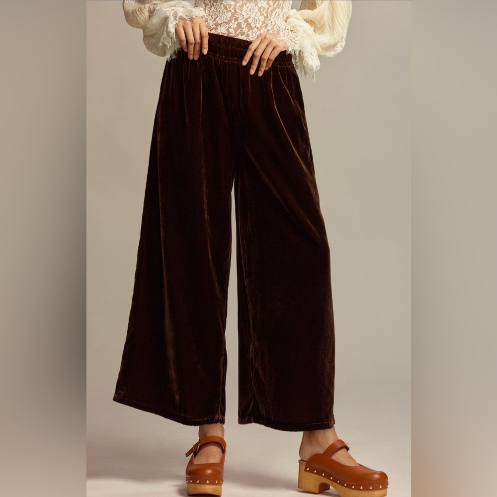 Anthropologie Somerset Wide Leg Velvet Pants